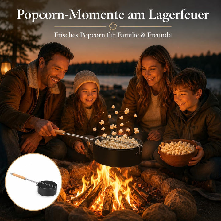 Popcorn Maker für Lagerfeuer, Karbonstahl, Sicherheitsgriff | Outdoor-Popcornpfanne mit hitzebeständ