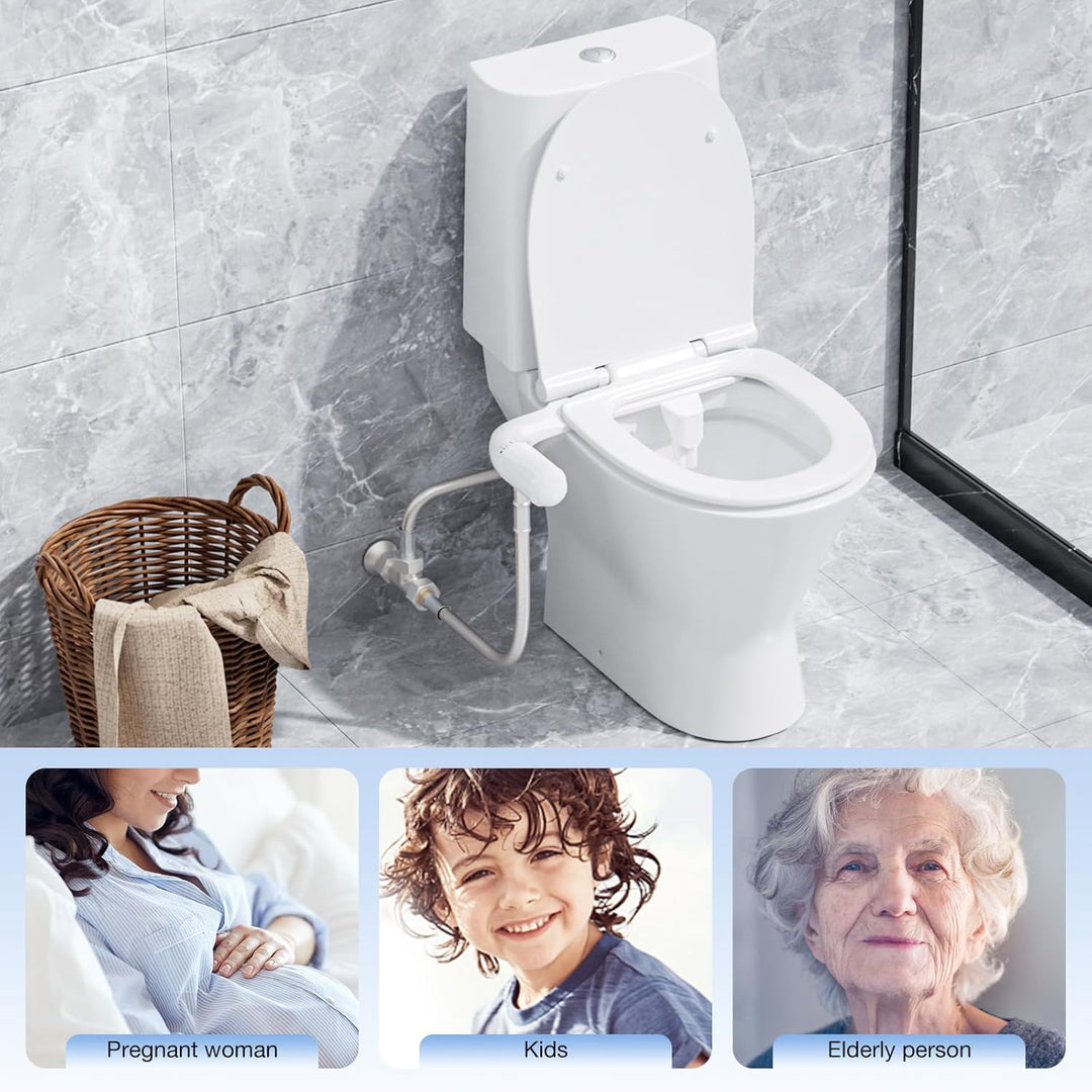 Bidet Aufsatz, Bidet Einsatz für Toilette Ultradünnes Minimalistisches Non-Electric Dual Nozzle Bide