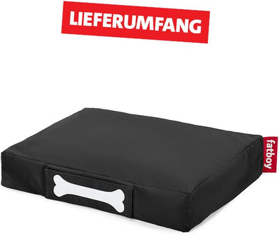 Fatboy® Doggielounge Stonewashed Small | Kleines Hundekissen in Schwarz | Abwaschbares Hundebett für