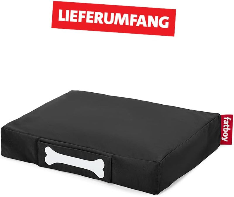 Fatboy® Doggielounge Stonewashed Small | Kleines Hundekissen in Schwarz | Abwaschbares Hundebett für