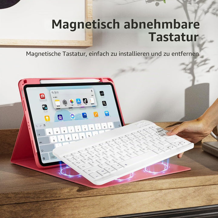 Hülle mit Tastatur für iPad Air 11 Zoll (2025 M3/2024 M2), iPad Air 5./4. Gen(2022/2020) 10.9 Zoll,