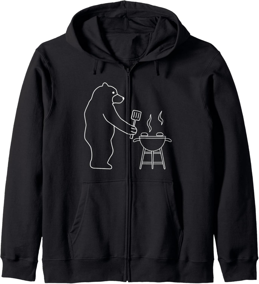 Ironic Grizzly Grillen Camper Natur Barbecue Kapuzenjacke