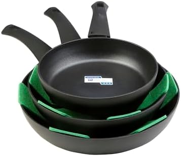 WECOOK! Ecogreen Pfannen-Set, antihaftbeschichtet, 3-teilig, 20/24 / 28 cm, aus gepresstem Aluminium