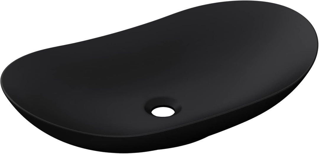 Mai & Mai Aufsatzwaschbecken Brüssel858 Waschschale Waschbecken in Schwarz matt aus Keramik inkl. Na