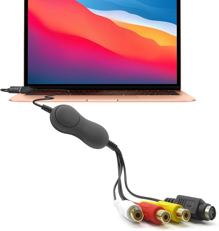 TechSide VHS Analog Digital Converter Voll Mac/PC 2024 Goldkontakte | Kompatible MacOs Monterey Big