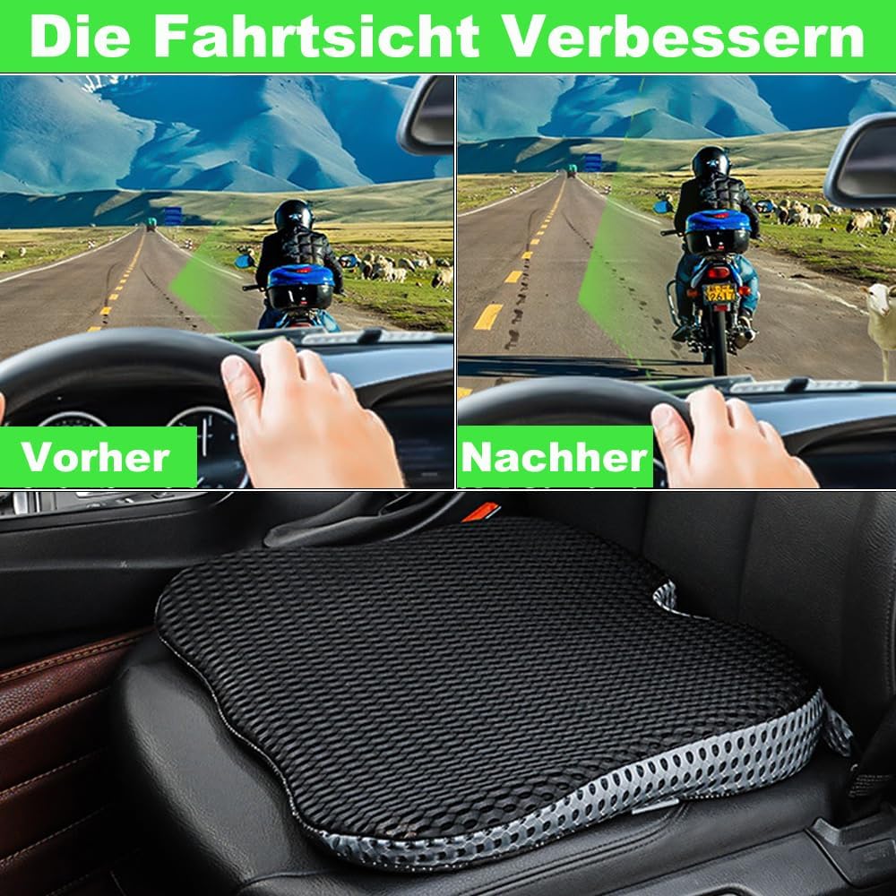 FOUNDCOOL Memory Schaum Keilkissen für Auto, Ergonomisches Sitzkissen Auto Autositzkissen Fahrersitz