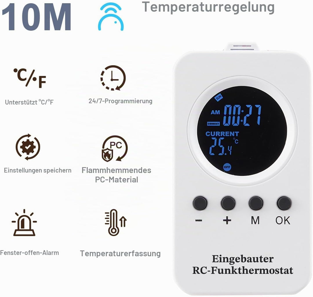 Infrarotheizung Bild 800W - Schnellwärmend in 1-3 Min. - Energieeffizient mit Überhitzungsschutz - F