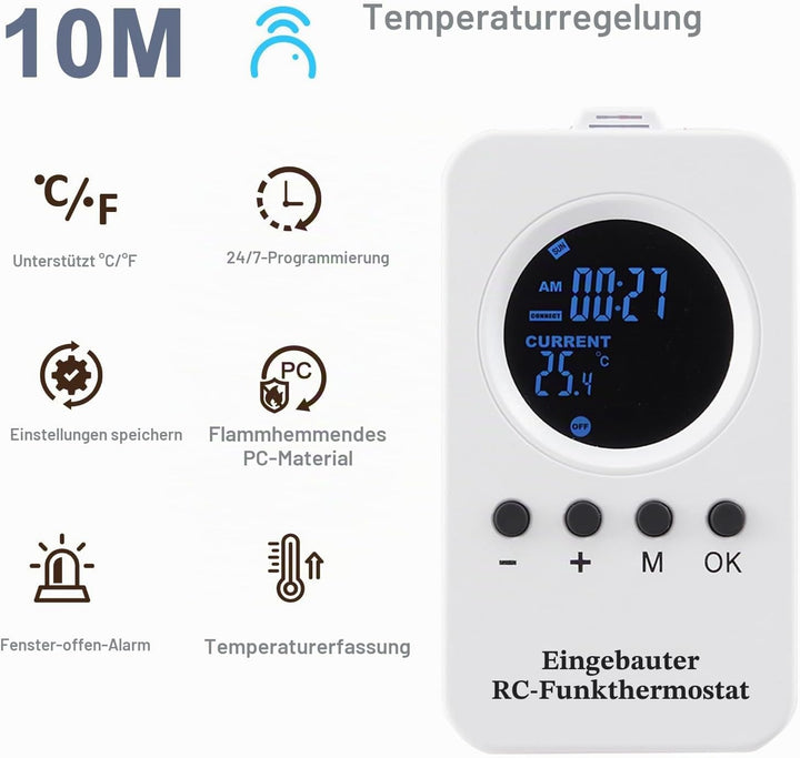 Infrarotheizung Bild 800W - Schnellwärmend in 1-3 Min. - Energieeffizient mit Überhitzungsschutz - F