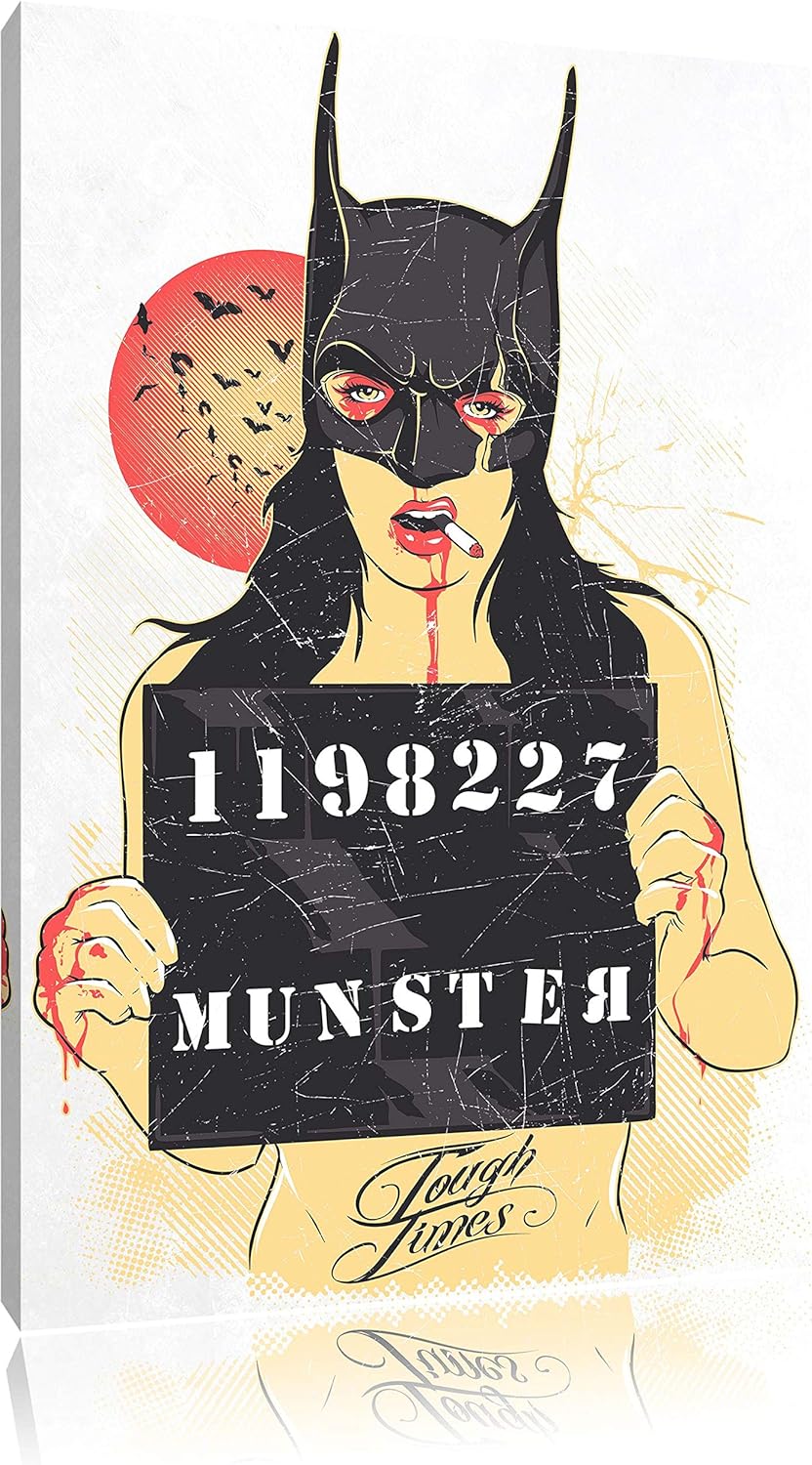 Pixxprint Munster White Bild auf Leinwand, XXL riesige Bilder fertig gerahmt mit Keilrahmen, Kunstdr