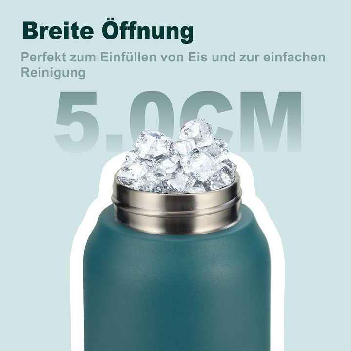 UZSPACE Thermosflasche Kinder 700ml, Isolierte Edelstahl Trinkflasche mit 1-Klick-Öffnung, 100% Ausl