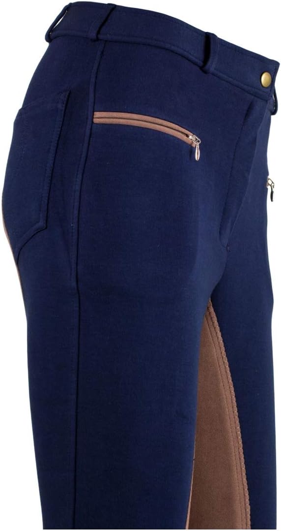 RL24 Damen Reithose Vollbesatz Flex BASICLINE 44 Dunkelblau/Hellbraun, 44 Dunkelblau/Hellbraun