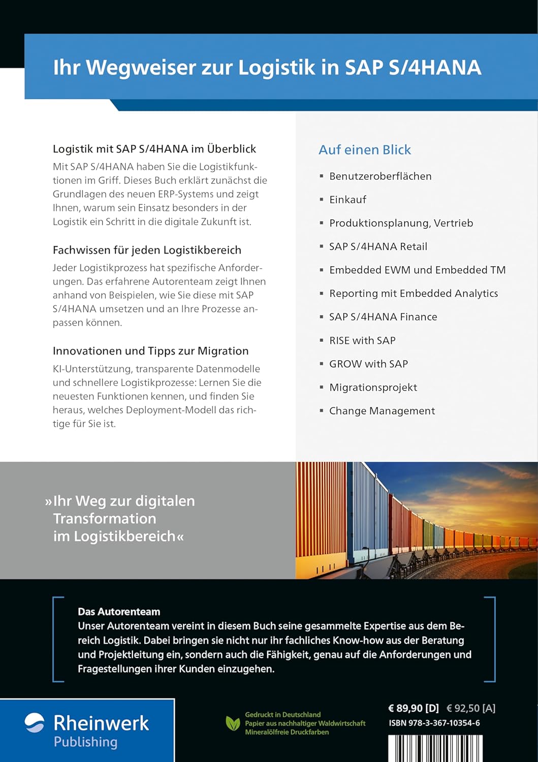 Logistik mit SAP S/4HANA: Überblick über die SAP S/4HANA-Logistikprozesse. Mit ausführlichen Einführ