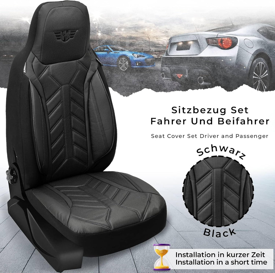 BREMER SITZBEZÜGE Mass Sitzbezüge Schonbezüge für Ford Fiesta MK 7 DPL504 DPL504 - Schwarz Fiesta MK