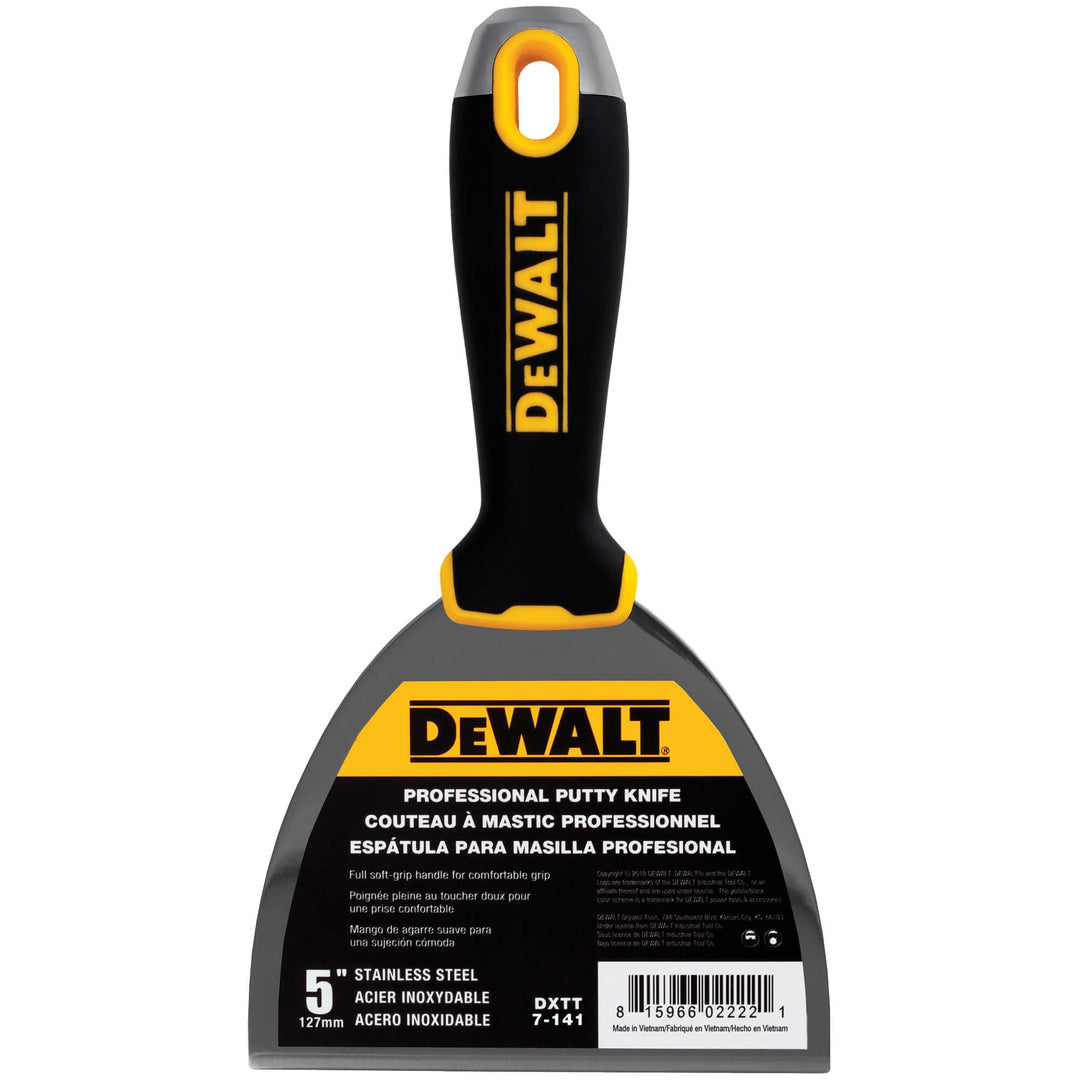 DEWALT Spachtelmesser, 12,7 cm, Edelstahl mit weichem Griff, DXTT-2-141 5-Inch, 5-Inch