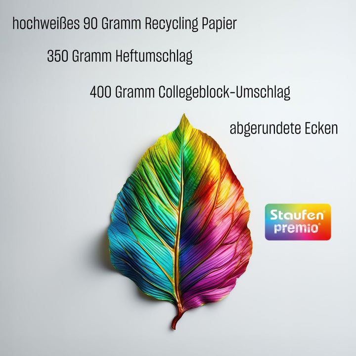 Staufen premio Schulheft - 5 Hefte je 32 Blatt, DIN A4, Lineatur 25 (liniert mit Rand), 90 g/m² Recy
