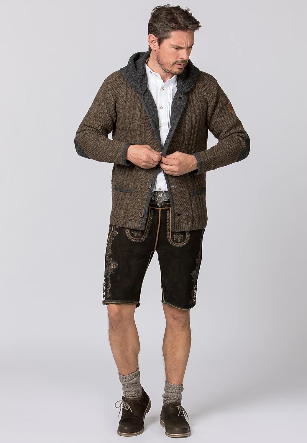 Stockerpoint Herren Milan Trachtenstrickjacke, Anthrazit