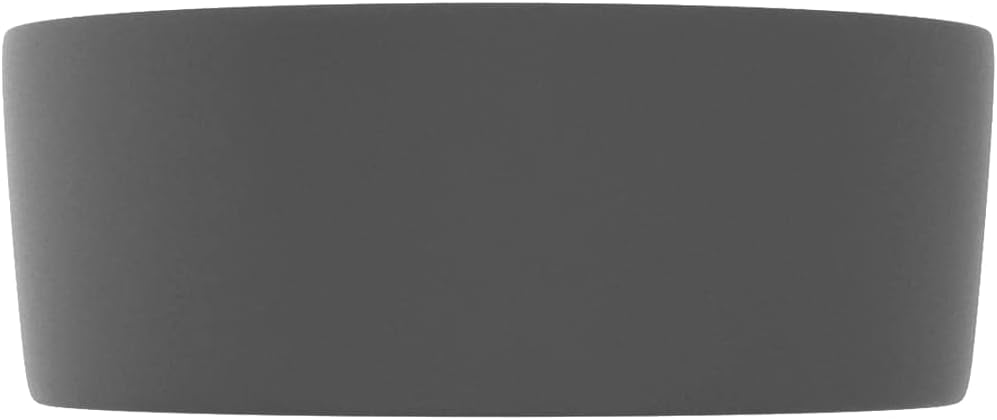 WIFESE Luxuriöses Waschbecken Rund Matt Dunkelgrau 40x15 cm Keramik Aufsatzwaschbecken Eckig Badezim