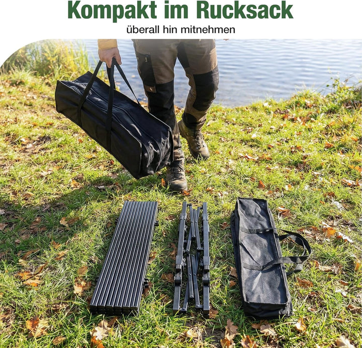 Sekey Campingtisch Faltbar Klapptisch mit Aluminiumrahmen Aufrollbare Tischplatte (72x69cm) Falttisc