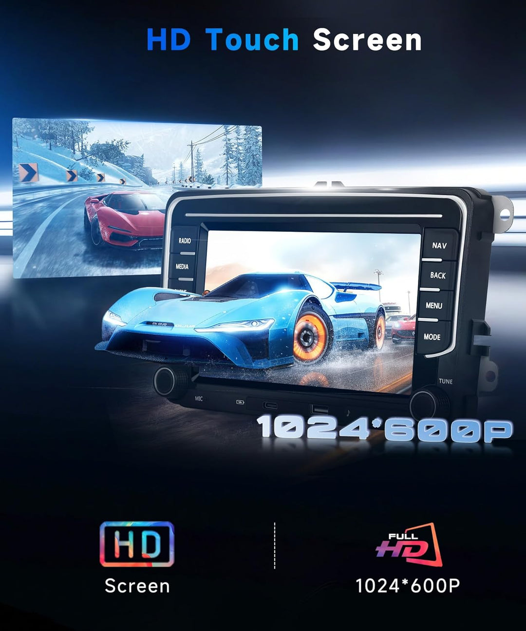 DAB/DAB+ 4G+64G Autoradio Android 15 für VW Golf 5 6 Passat Jetta Caddy EOS T5 Tiguan Touran CC Polo