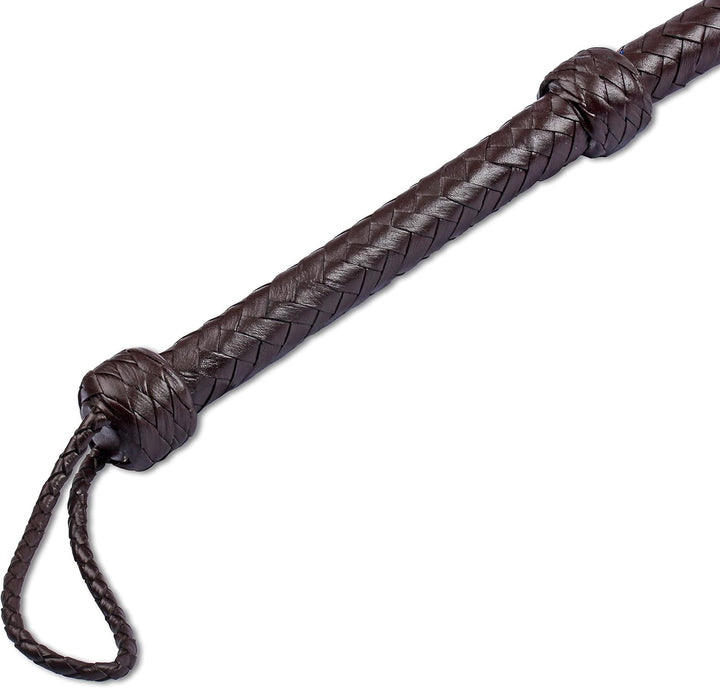 HADZAM Indiana Jones Peitsche, 3 m, 12 Zöpfe aus echtem Rindsleder, Seilkern, BullWhip, viele Farben