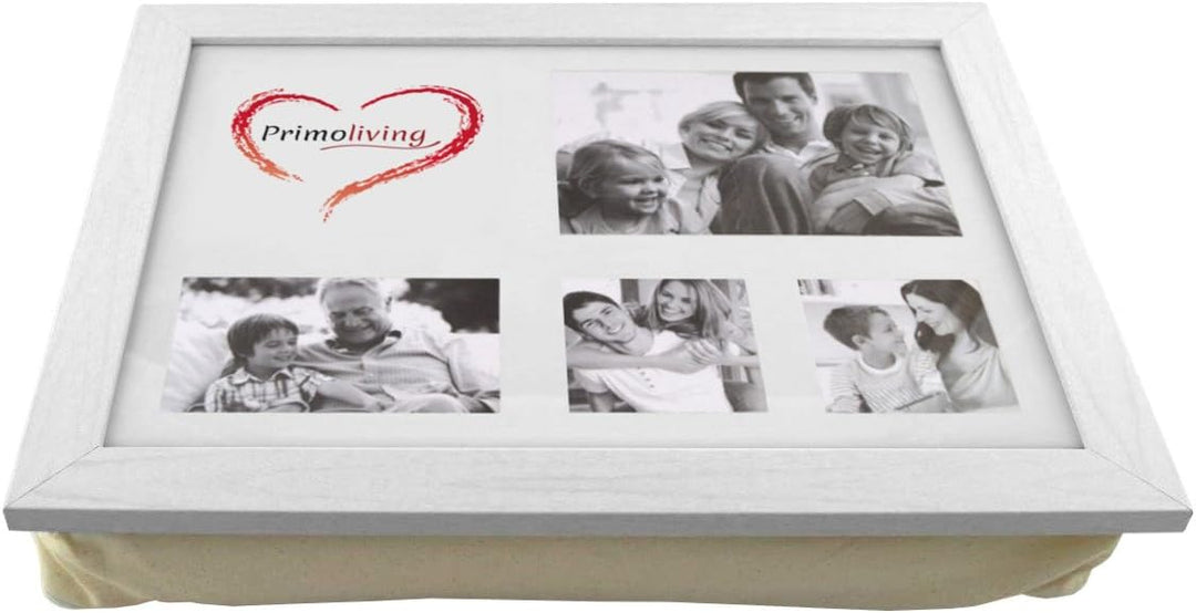 PrimoLiving Knietablett P-793 mit Kissen und Fotorahmen weiss, Weiss