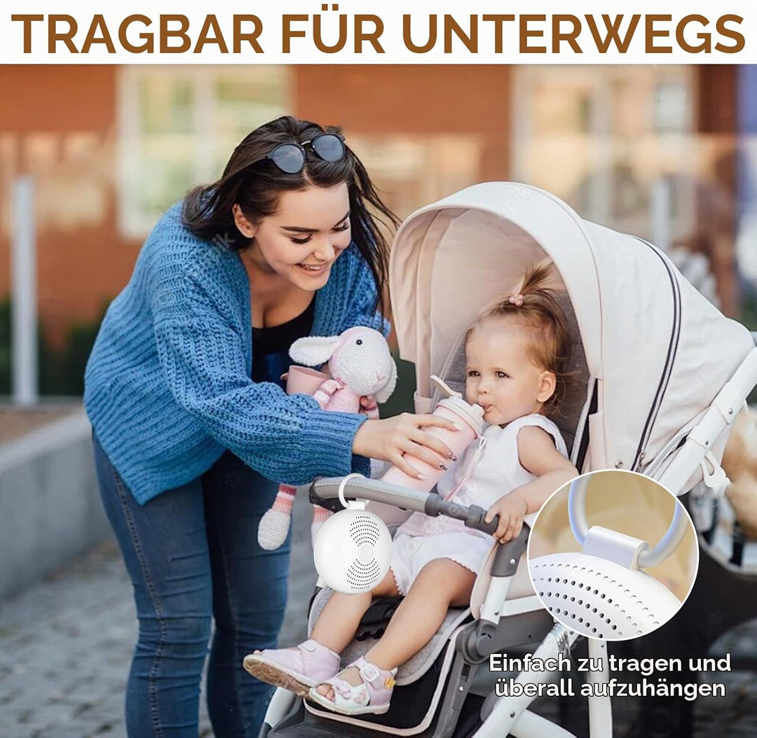 White Noise Machine Baby, GuKKK Tragbare Einschlafhilfe Babys mit Weissem Rauschen&amp;Beruhigende Kläng