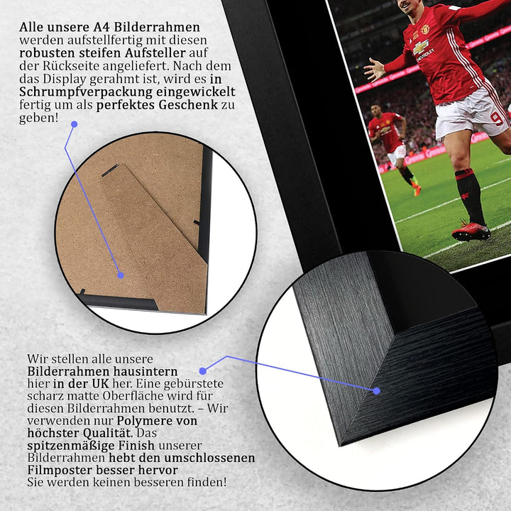 HWC Trading Zlatan Ibrahimovic A4 Gerahmte Signiert Gedruckt Autogramme Bild Druck-Fotoanzeige Gesch