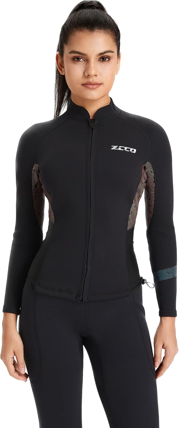 ZCCO Neoprenanzüge Top Jacke 1,5mm Neopren Anzüge Frauen Männer Neoprenanzug Jacke Langarm Tauchen T