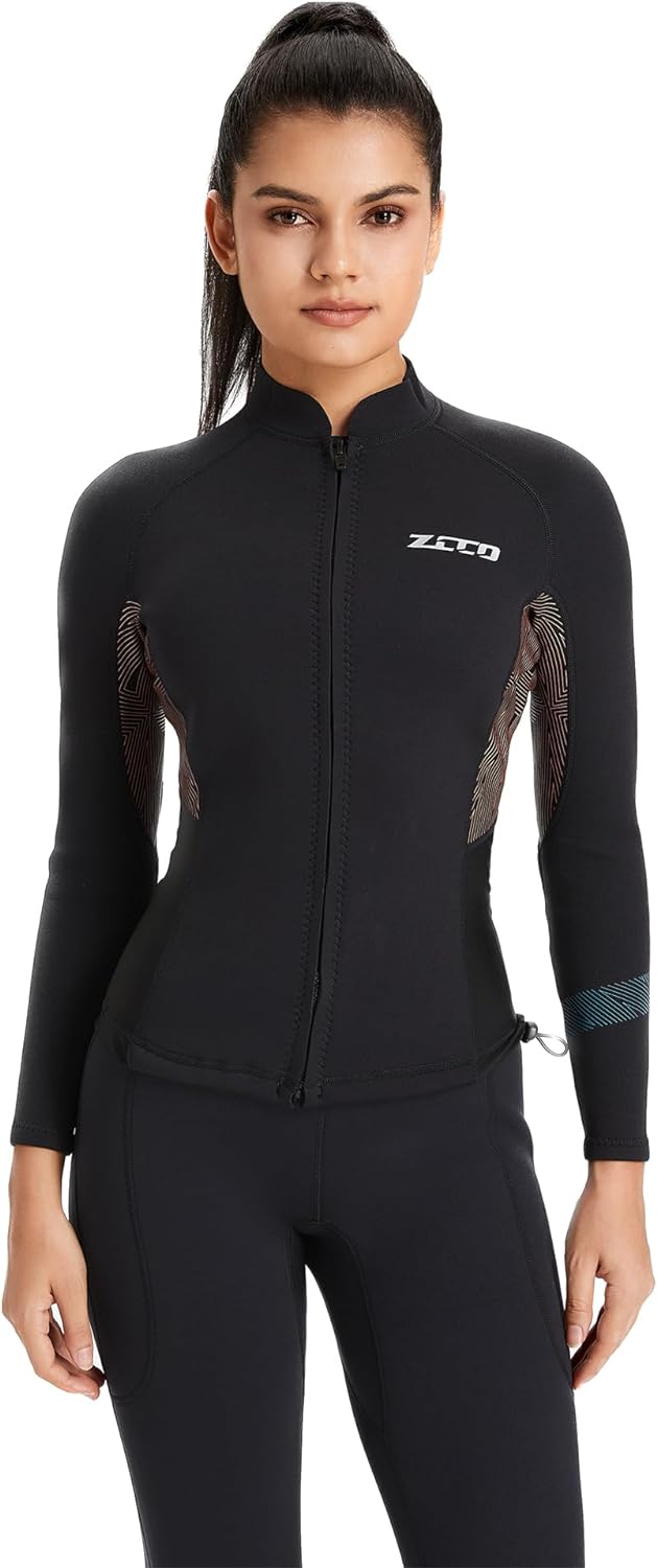 ZCCO Neoprenanzüge Top Jacke 1,5mm Neopren Anzüge Frauen Männer Neoprenanzug Jacke Langarm Tauchen T