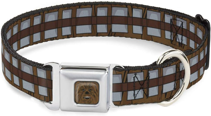 Hundehalsband mit Gurtschnalle, Star Wars, Chewbacca, Bandolier, Braun, Grau, 40,6 bis 58,4 cm, 3,8