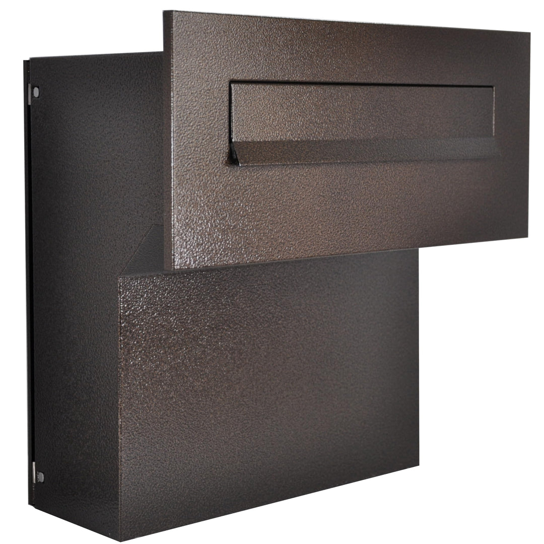 Mauerdurchwurf Briefkasten Braun Bronze Antik Einbaubriefkasten Durchwurfkasten mit regulierbarer Ti
