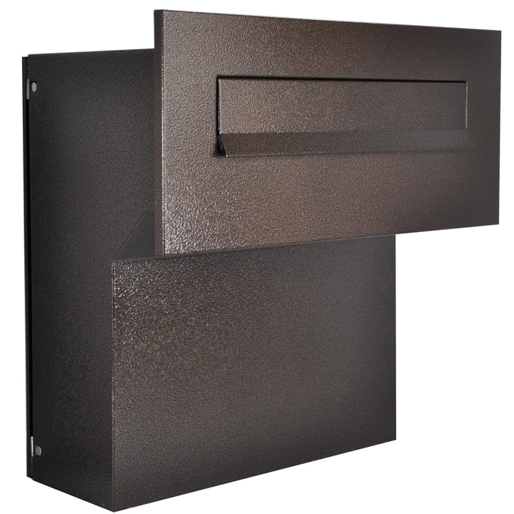 Mauerdurchwurf Briefkasten Braun Bronze Antik Einbaubriefkasten Durchwurfkasten mit regulierbarer Ti