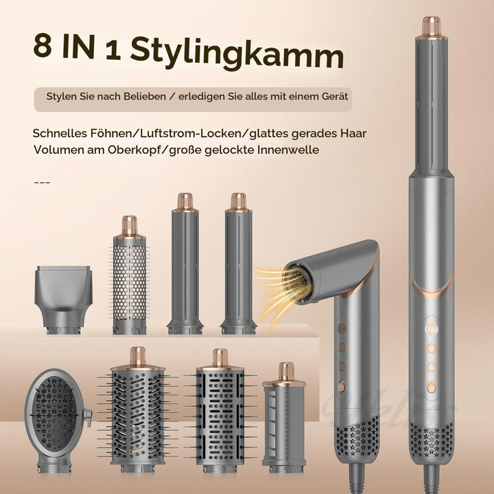UKLISS 8 in 1 Pro Airstyler &amp; Ionen Haartrockner High Speed 110,000RPM Föhn Set mit Luft-Lockenstab