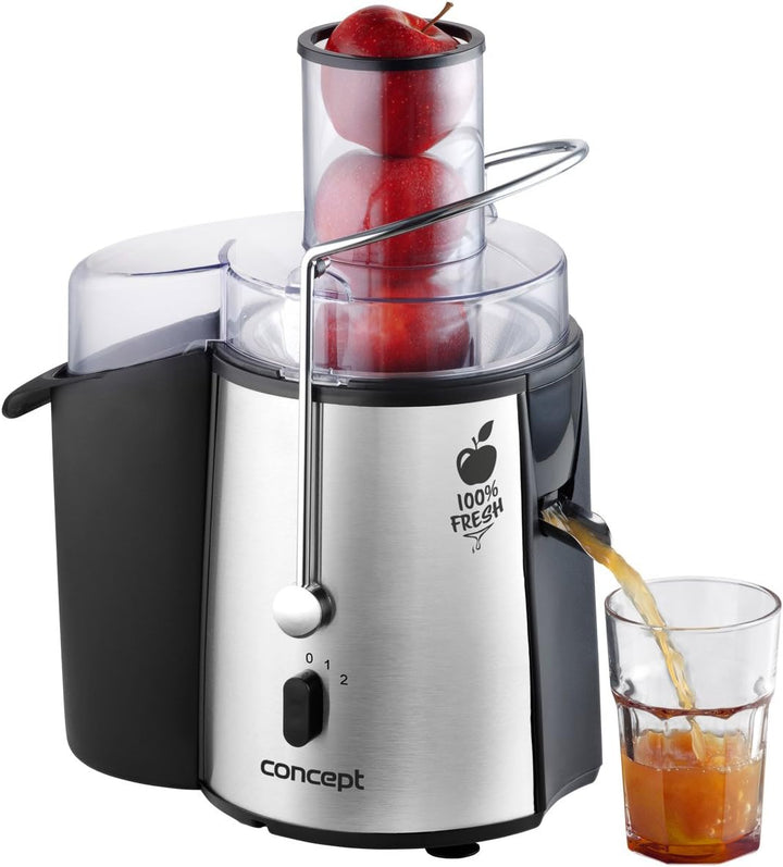 CONCEPT Hausgeräte LO7026 Entsafter Fresh mit XXL einfüllöffnung, 7,2 cm und zwei schaltstufen, 16 8