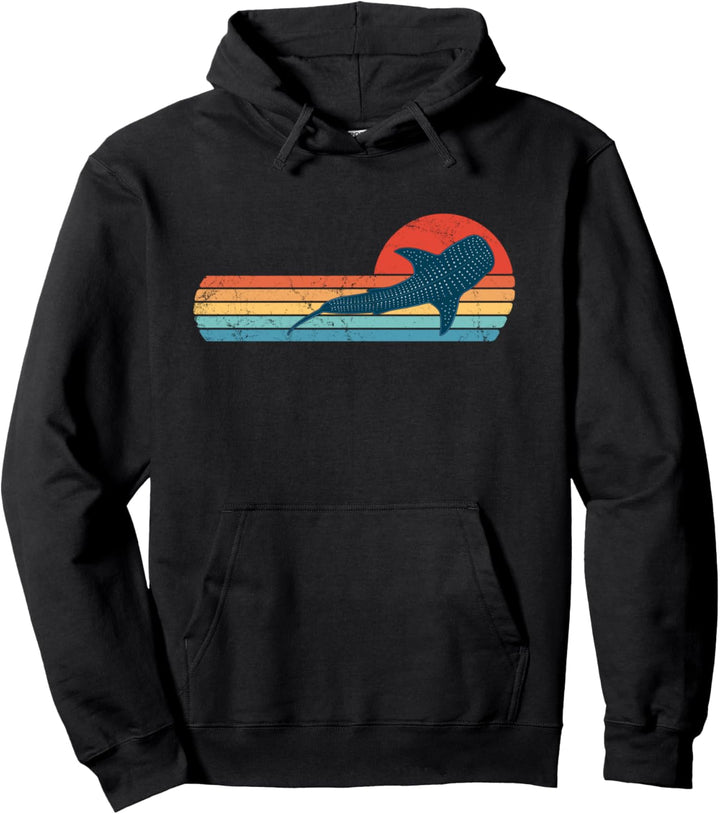 Walhai Vintage-Stil Sonnenuntergang Retro Walhai Pullover Hoodie