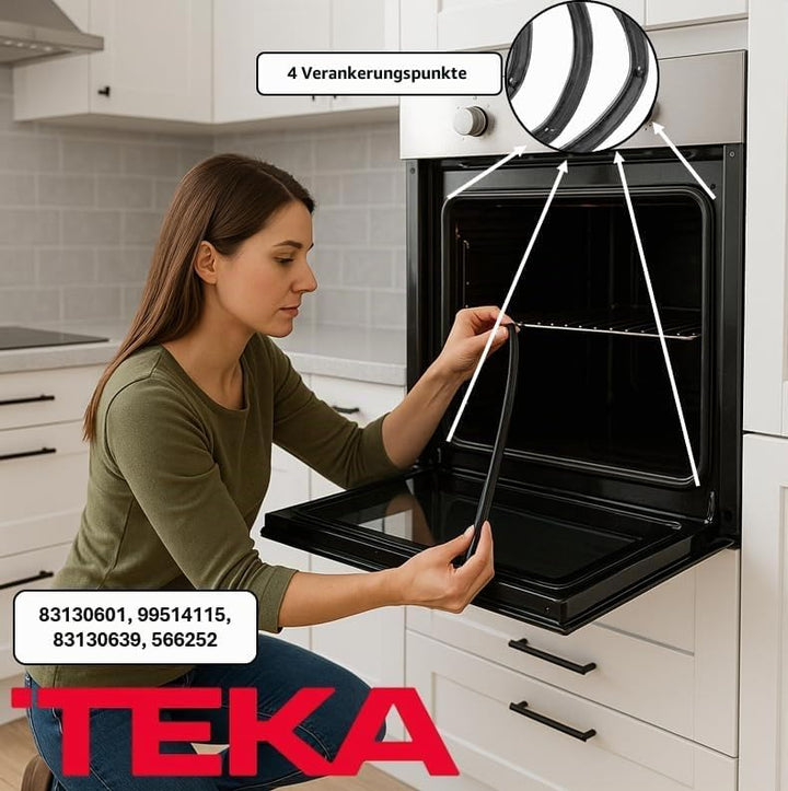Gummi Ofen Herd Türdichtung TEKA 83130601-99514115. Türgummi für Elektroofen. Masse: 410 x 290 mm (M