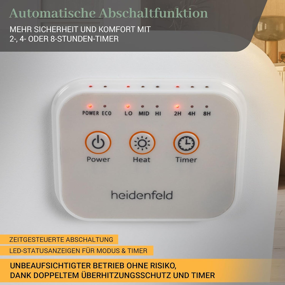 Heidenfeld Infrarotheizung 3in1 Tischheizung HF-TH120 | 120 Watt - Infrarot Heizkörper - Elektroheiz