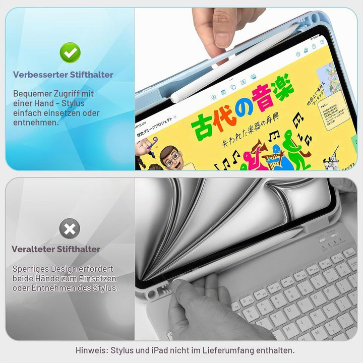 Hülle mit Tastatur für iPad Air 11 Zoll M4 2026/M3 2025/M2 2024, iPad Air 5 4 2022 2020 10,9 Zoll (2