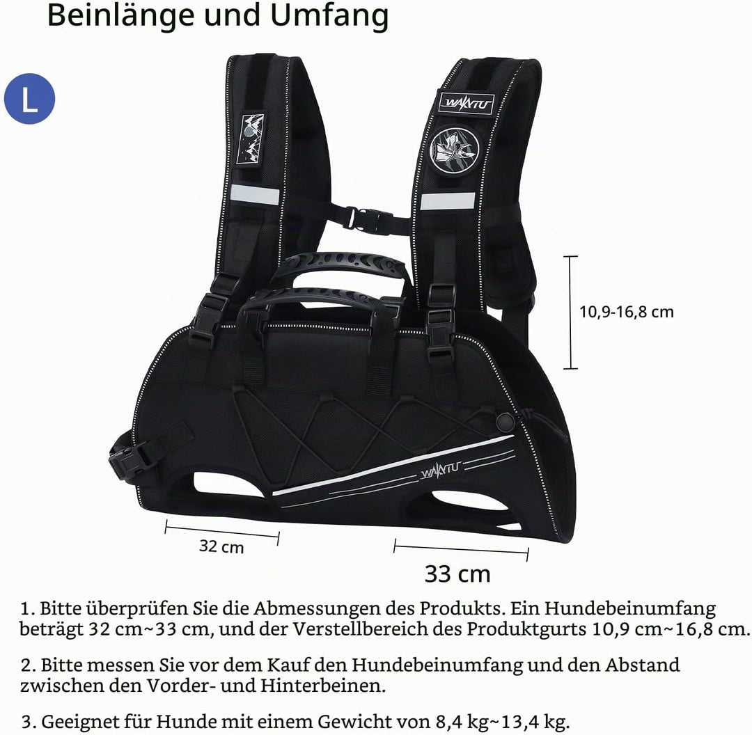Wakytu Rucksack-Tragetasche und Hundefördergurt für kleine Hunde Verstellbare gepolsterte atmungsakt