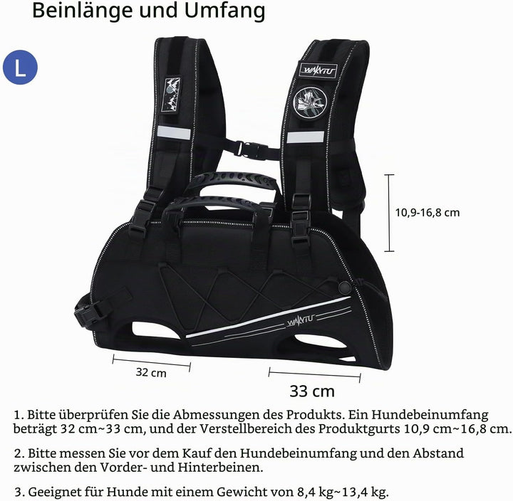 Wakytu Rucksack-Tragetasche und Hundefördergurt für kleine Hunde Verstellbare gepolsterte atmungsakt