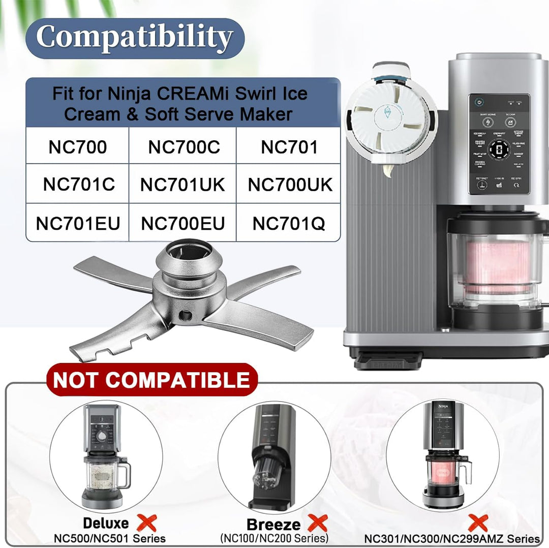 Ersatz-Paddel Klinge Kompatibel mit Ninja CREAMi Scoop & Swirl Eismaschine NC701EU NC700 NC701 NC701