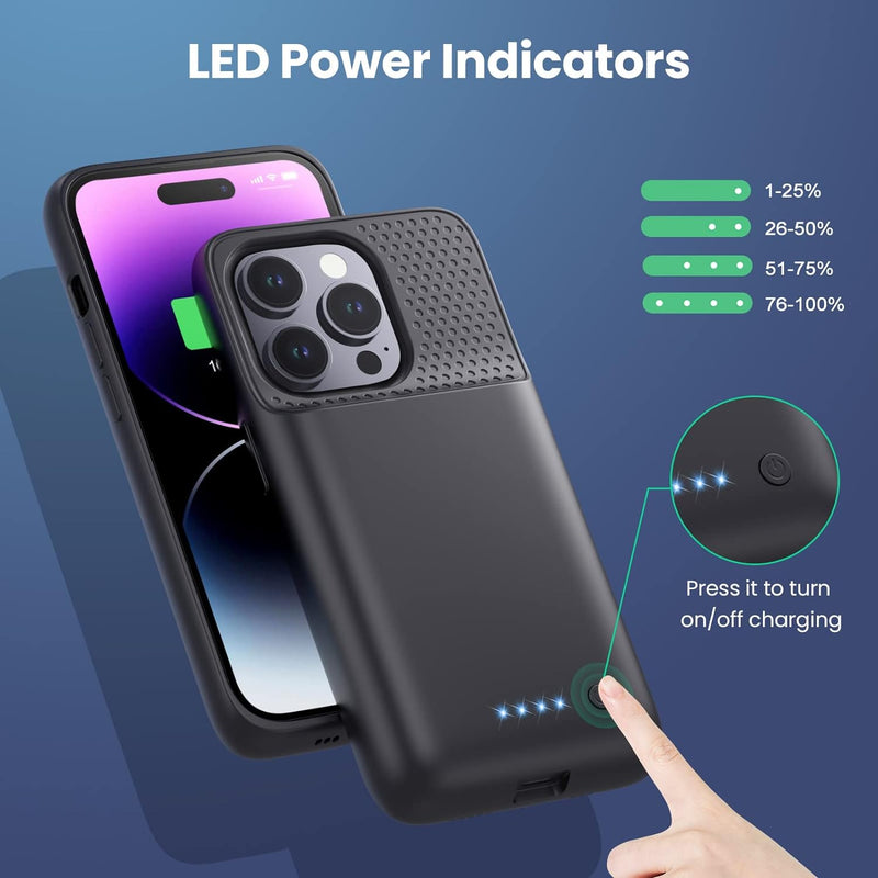 Feob Akkuhülle für iPhone 14 Pro,【2023 Neueste】 7200mAh Smart Battery Case Zusatzakku Ladehülle Trag