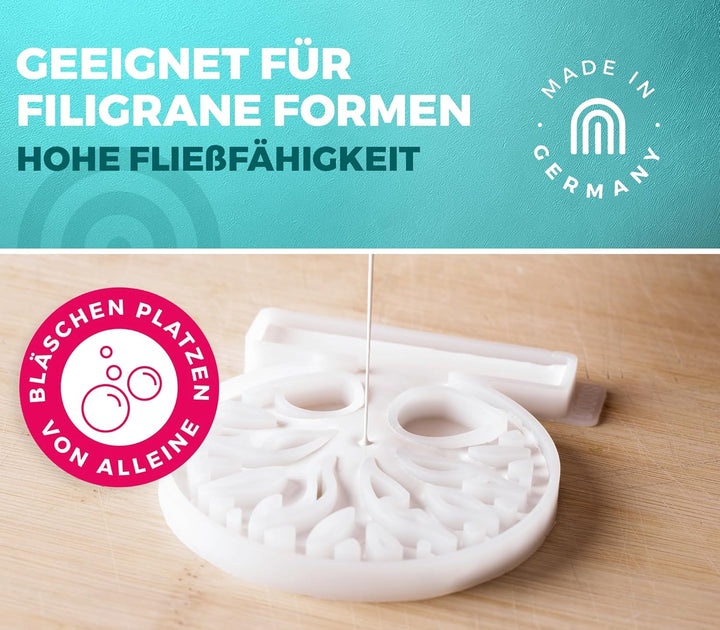 Keracraft Giesspulver weiss 4,5kg mit Silikonbecher 1.000ml und Schneebesen - Reliefgiesspulver weis