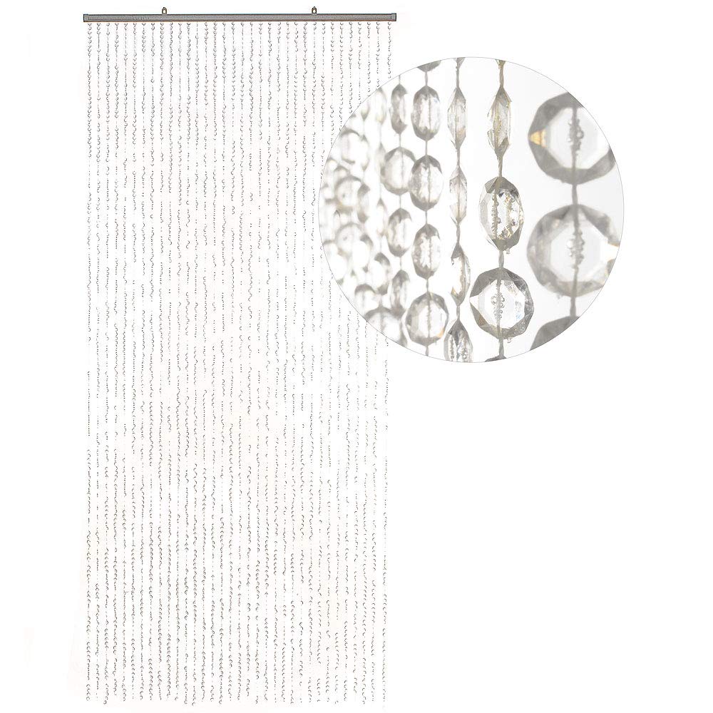 HAB & GUT Türvorhang DIAMANTEN klar XL 100 x 220 Perlenvorhang Pailettenvorhang, Klar Xl