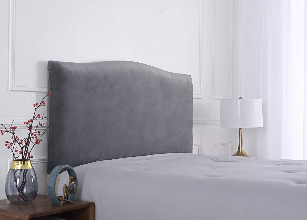 Bett Kopfteil Bezug Samt Schutz Abdeckung für einzelne Doppel Kingsize Betten Kopfteil Kohlenstoffgr