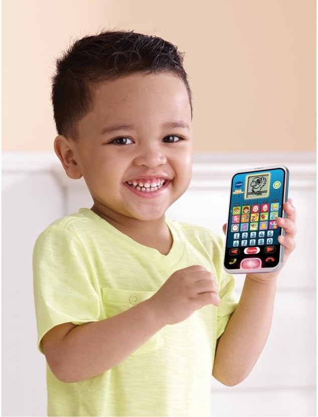 VTech Smart Kidsphone – Cooles Lerntelefon mit Mikrofon, spannenden Lernspielen, Liedern und Melodie