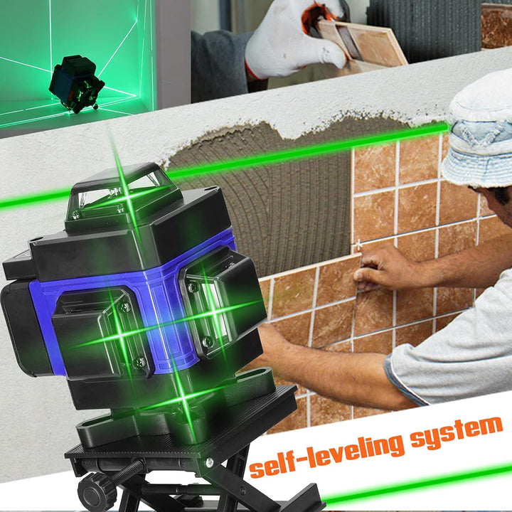 Kreuzlinienlaser mit Stativ, Multifunktionaler 4D-Laser mit 16 Linien,selbstnivellierende Maschine,