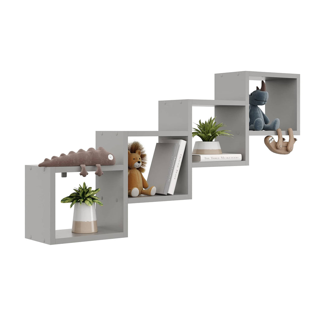 KUBUTKU Dekorativ Wandregal mit 4 Böden 109x57x18 Design Skandinavischer Modern für Wohnzimmer Küche