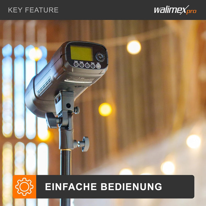 Walimex Pro Studio-Akkublitz Mover 200 TTL - Kompakter Studioblitz mit 2.4GHz Empfänger, HSS Und TTL
