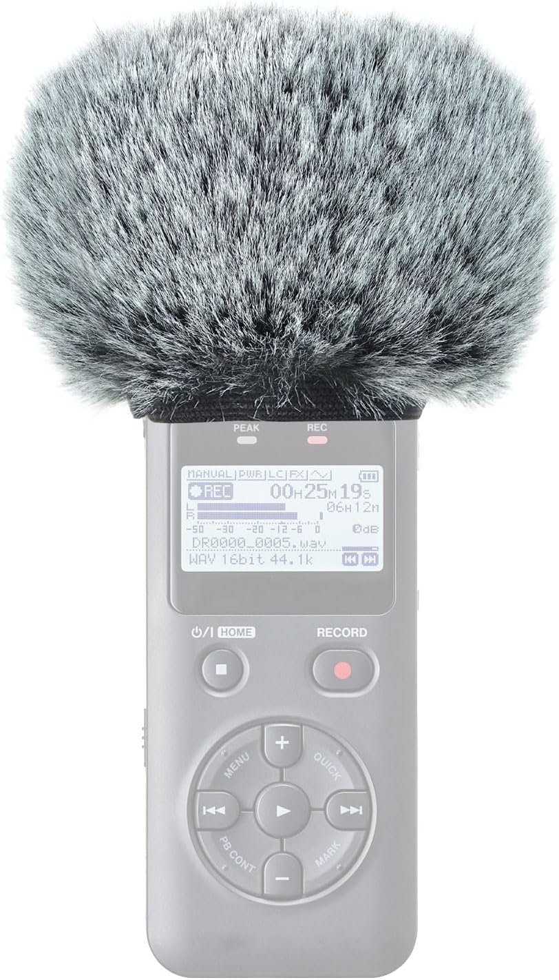 keepdrum WS-BK Fell-Windschutz Windscreen Windshield für Digital-Rekorder Videomikrofon Handy-Record